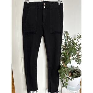 rag & bone Women's Black Crop Flare Frayed Skinny High-Rise Jeans, Size 27, EUC